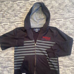 Buffalo David Bitton Size L 10/12 Boys Black Full Zip Hoodie Jacket